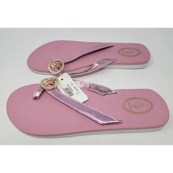 Baby Phat Bubblegum Pink Flip Flops with rhinestone accents *READ* - Picture 4 of 7